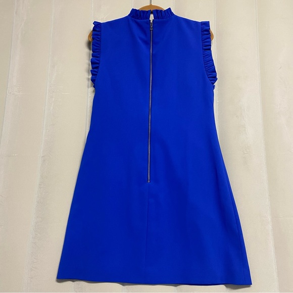 Alice + Olivia Women’s Elsa Dress Size 10 Ruffle Trim Shift Ultramarine Designer - Picture 8 of 10